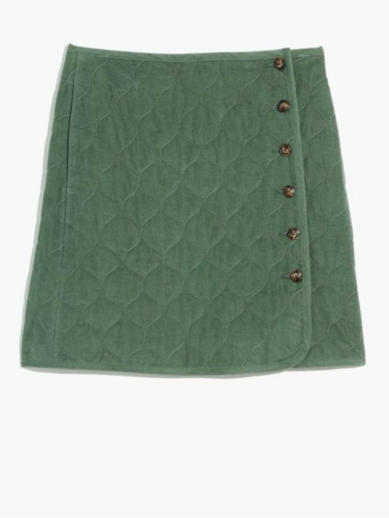 Madewell Dresses & Skirts - NWOT Madewell Quilted Corduroy Mini Wrap Skirt Button Front Size 4